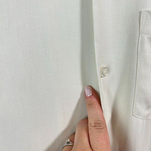 Quince Mens M 100% Silk Twill Short Sleeve Camp Shirt White Button Up - Picture 7 of 9